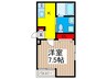 シャンブル 1Kの間取り