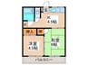 常和荘 2Kの間取り