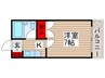 コーポグリーンガーデン 1Kの間取り