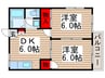フォーブル道野辺Ａ 2DKの間取り