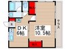 コーポながい 1DKの間取り