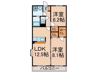 間取図 シャンポ－ル新城弐番館