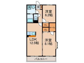 間取図 シャンポ－ル新城弐番館