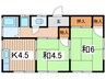 高谷荘２ 2Kの間取り