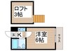ジュネパレスシオン 1Kの間取り