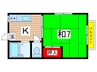 カ－サメント・ピノ 1Kの間取り