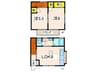 パ－ルハイツ２ 2LDKの間取り