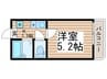シエラグランデ高砂 1Kの間取り