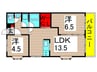 鳥之海マンション 2LDKの間取り
