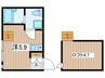 サンフォーチュン 1Rの間取り