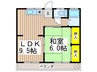 第二松園荘 1LDKの間取り