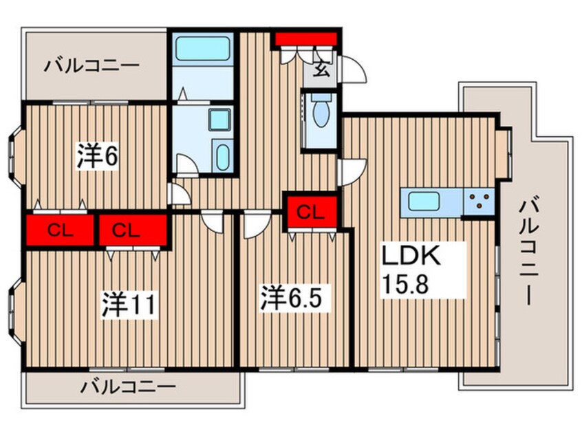 間取図 ハイリッジタワーズ