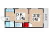 コーポおおかわら 1DKの間取り