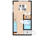 西町コート 1Rの間取り