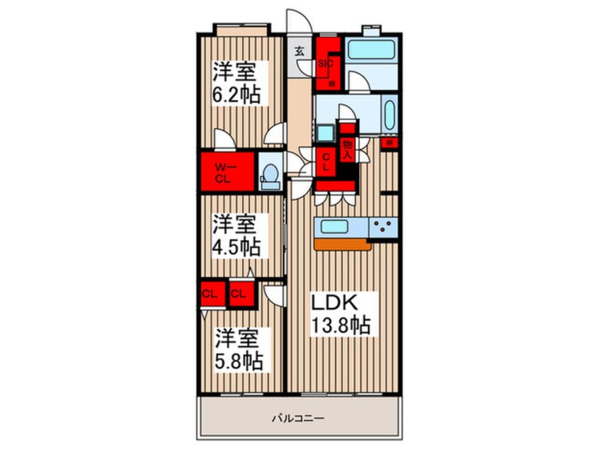 間取図 ルピアコート川口戸塚（302）