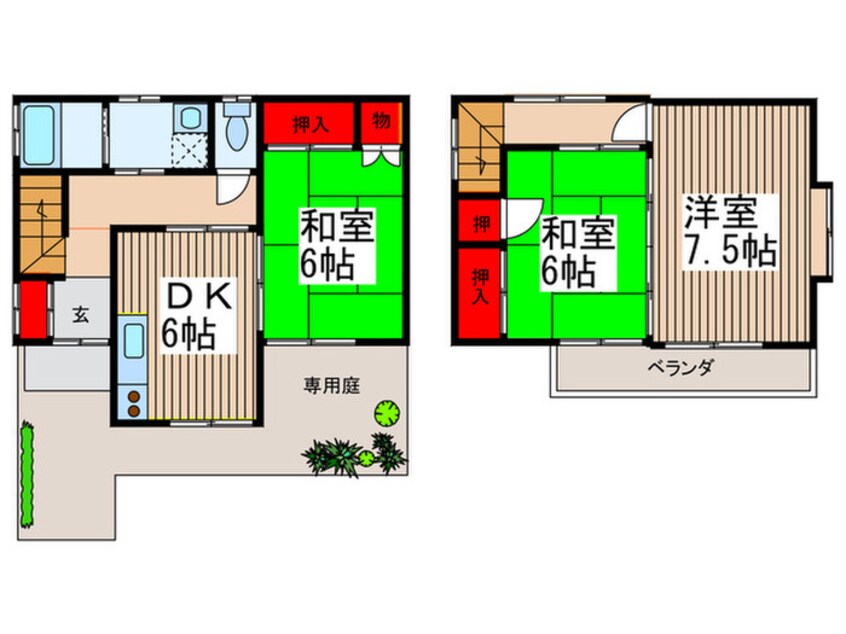 間取図 緑町２町目貸家