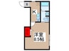 MQuarto若葉Ⅱ 1Kの間取り