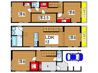 間取図 西生田一丁目貸家