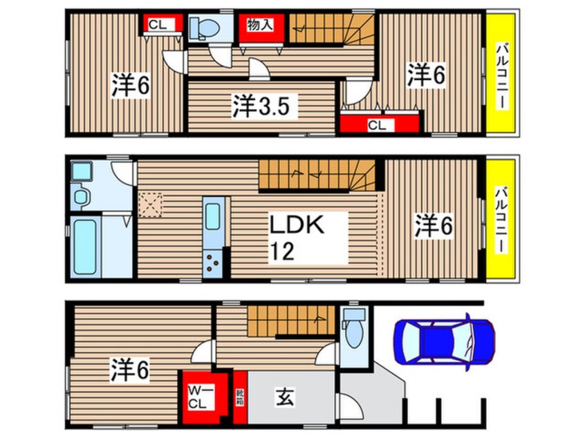 間取図 西生田一丁目貸家