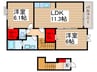 メ－プルハウス 2LDKの間取り