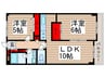 エスポワール松戸元山Ⅱ 2LDKの間取り