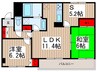 幕張イースト 2LDK+Sの間取り