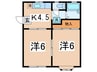 希容ハイツ 2Kの間取り