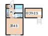 グローリア菊名 1Kの間取り