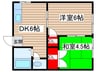 コ－ポ佐瀬 2DKの間取り
