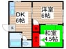 コ－ポ佐瀬 2DKの間取り
