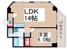 ツイン・コートW 1LDKの間取り