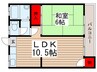 宇佐美グリ－ンコ－ポ 1LDKの間取り