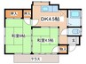 平牧貸家１　 2DKの間取り
