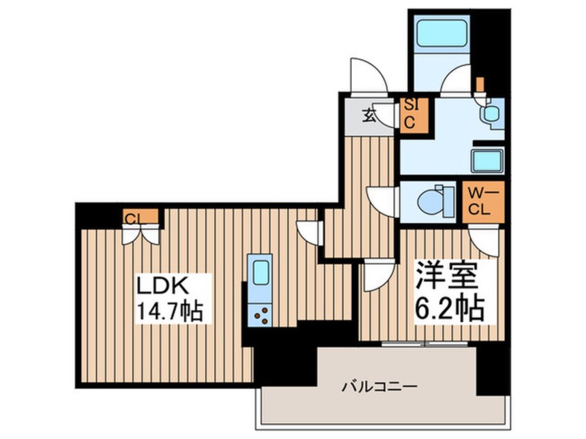 間取図 ﾌﾟﾗｳﾄﾞﾀﾜｰ小岩ﾌｧ-ｽﾄ(717)