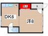 たちばなハイツ 1DKの間取り