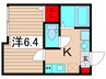 ブルーローズ 1Kの間取り