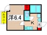 ブルーローズ 1Kの間取り