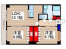 エスポアール・エルク 2LDKの間取り