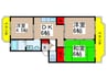 市川クロ－バ－ハイツ大野 3DKの間取り