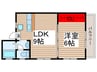 コ－ポミサチ 1LDKの間取り
