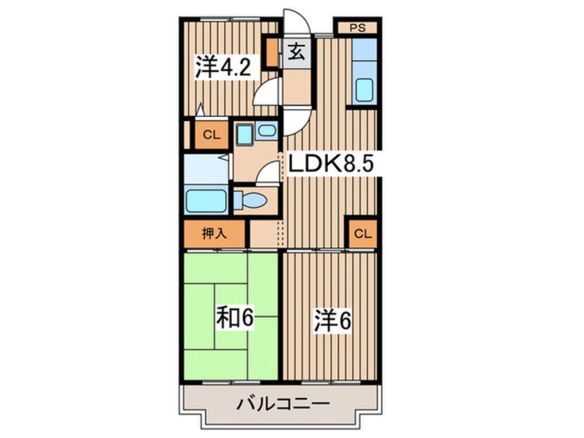 間取図 エスポワ－ル・カズ