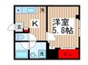 アサンテ 1Kの間取り