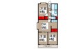 シェルクレールS 3DKの間取り