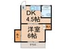 Ｄｏｗｎひばり 1DKの間取り