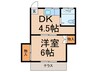 Ｄｏｗｎひばり 1DKの間取り