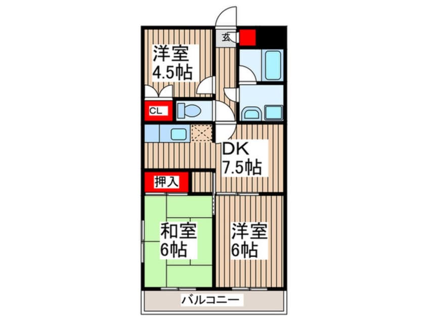 間取図 メルベイユ・フジ