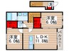 ブロ－ドシティＤ棟 2LDKの間取り