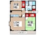 メゾン弥生 2LDKの間取り