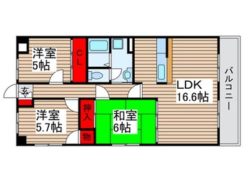 間取図 ルネス常盤平