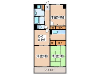 間取図 パークヒルズ三部
